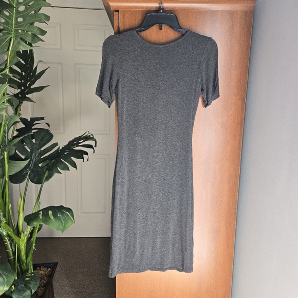 Velvet Torch Charcoal Lace-Up Midi Dress - Picture 2 of 3